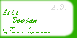 lili domjan business card